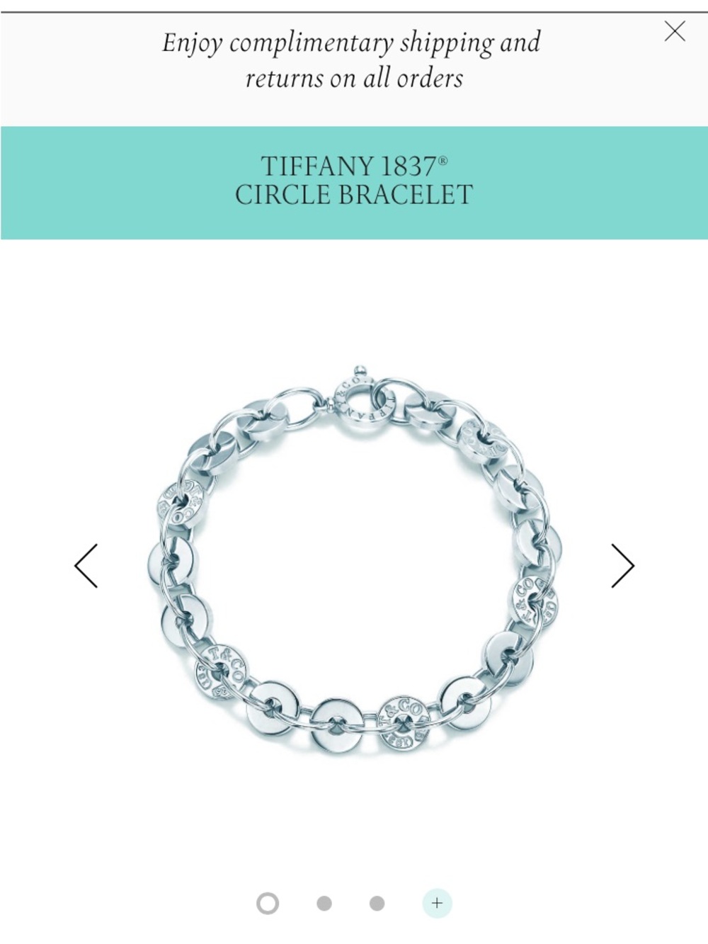 Tiffany & Co. Sterling Silver 1837 Collection Circle Link Bracelet